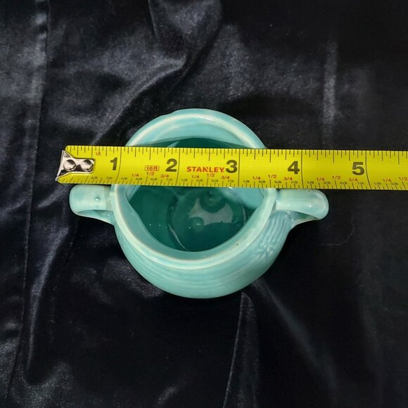 Shawnee MCM Made In USA Creamer & Sugar Bowl Snowflake Turquoise Blue Star Burst - Picture 11 of 15